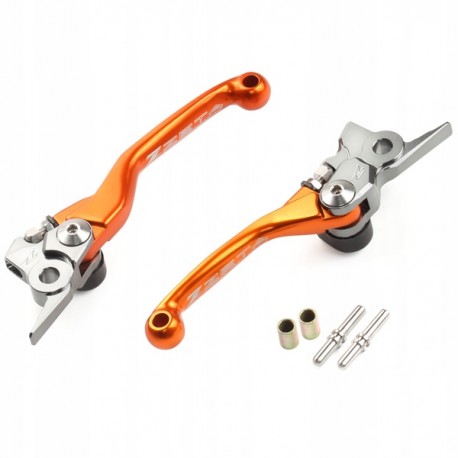 ZETA Dzwignie komplet FP KTM FORMULA SX 65/85/FREERIDE HUSQVARNA GAS GAS pomarańczowe